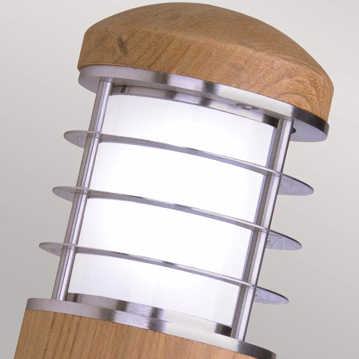 Netlighting Poole 1 Light Outdoor Wall Light in Brown Stainless Steel and Teak with E27 Socket and IP44 Rating – 2