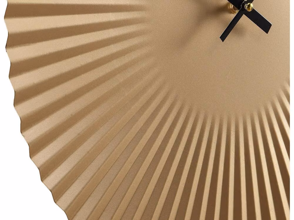 FELINAR Art Deco Gold Metal Round Quartz Wall Clock, Diameter: 50 cm – 3