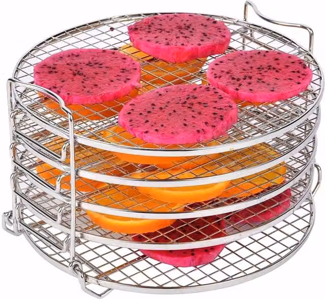 Nordara 5 Layer Stainless Steel Air Fryer Grill and Dehydrator Rack in Silver