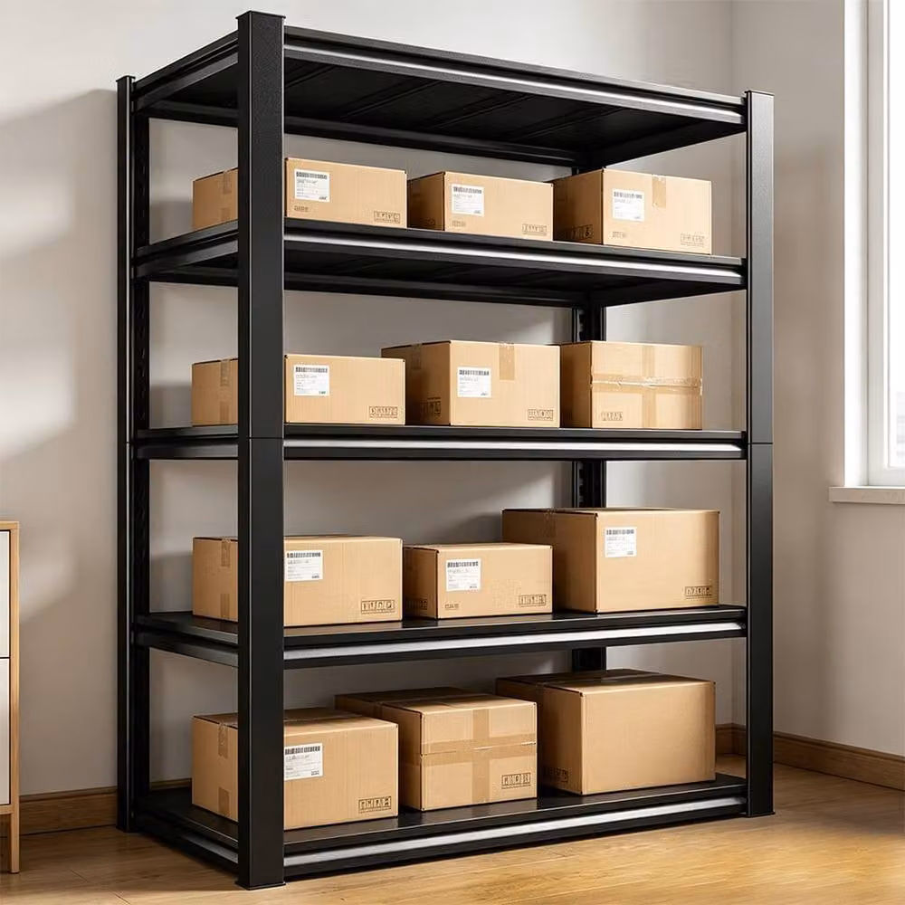 FORGEVIO Black 5 Tier Metal Storage Rack Shelving Unit with Adjustable Shelves – 3