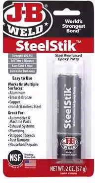 J-B Weld SteelStik Heat Resistant Epoxy Putty, White and Grey, 57 g – 1