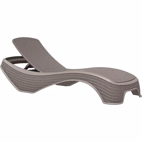 Centurion MALDIVES Outdoor Sun Lounger in Greige Rattan Effect with 5 Adjustable Positions