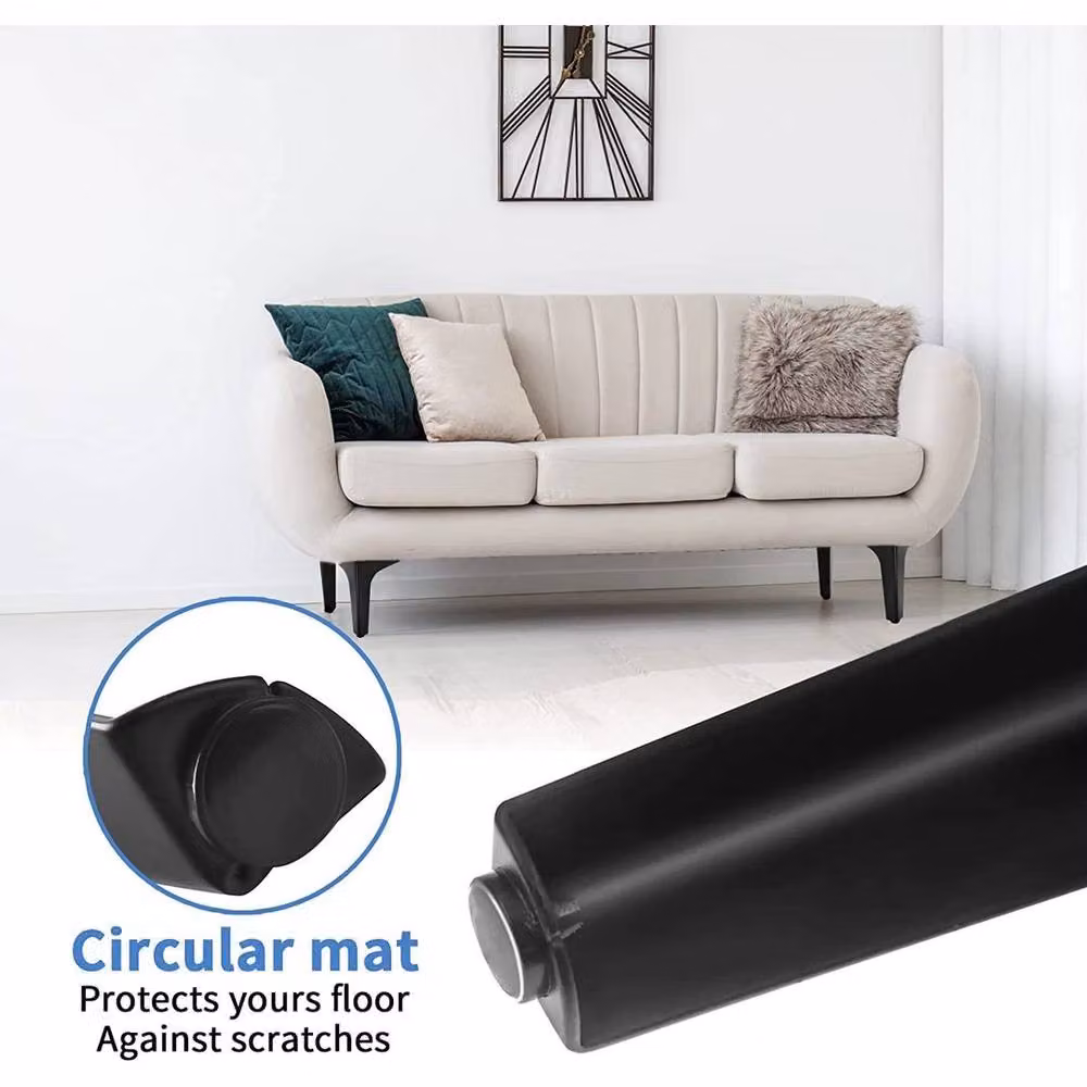 PAWNORA 8-Piece Black Metal Furniture Legs, 10.16 cm – 3
