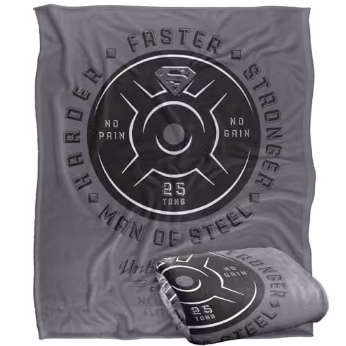 Warner Bros. Superman Justice League Super Soft Microfibre Throw Blanket, Multicolour, W: 127 cm x D: 152 cm