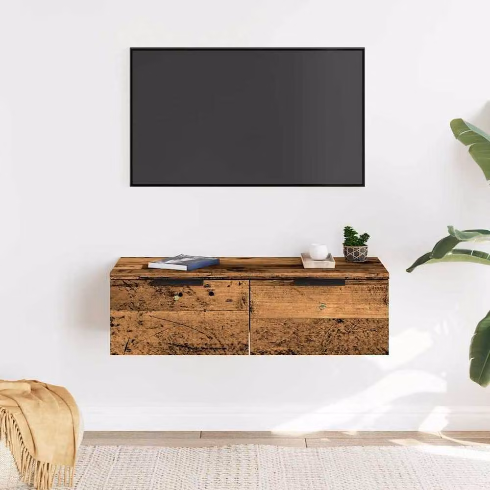 Berkfield Home Old Wood Wall Cabinet in Brown, W/D/H: 68 x 30 x 20 cm – 3