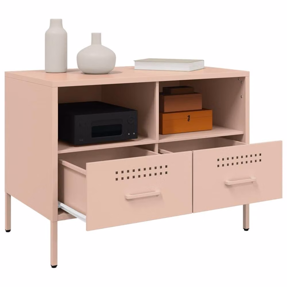 Berkfield Home Pink Metal Industrial TV Cabinet W: 68 cm, D: 39 cm, H: 50.5 cm – 4