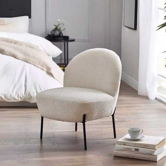 Julian Bowen Lulu Modern Upholstered Chair in Ivory