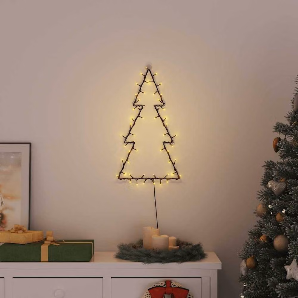 Berkfield Home Christmas Tree Silhouette LED Lights, 80 LEDs, Warm White in Black – 2