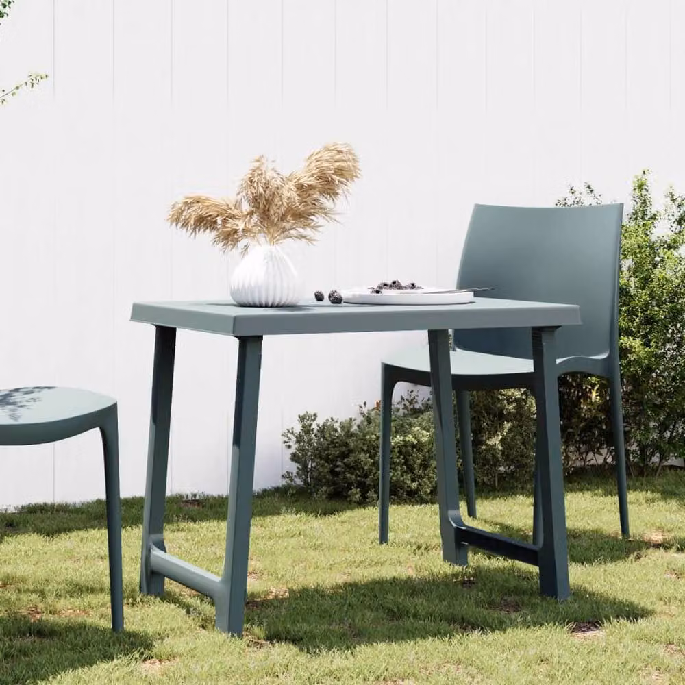 Berkfield Home Beautiful Green Camping Table with Wooden Look Plastic Finish W/D/H: 79 x 56 x 64 cm – 2