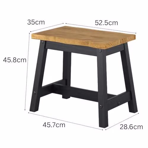 Core Corona Set of 2 Small Black Dining Benches in Solid Pine Wood – 3