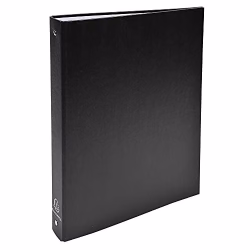 Exacompta Black Rigid PP A4 Binder with 4 Round Rings and 40 mm Spine, W/D/H: 32 x 26 cm – 1