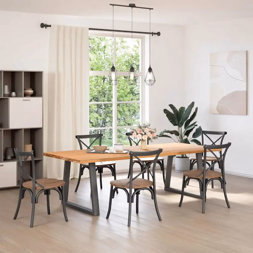Berkfield Home V-Shape Dining Table Legs, 2 Pieces, Anthracite and Black Steel, H: 72-73.3 cm x W: 80 cm – 2
