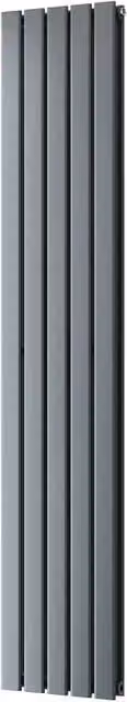 Typhoon Anthracite Flat Tube Vertical Designer Radiator in Enamelled Steel, H 180 x W 34 cm – 1