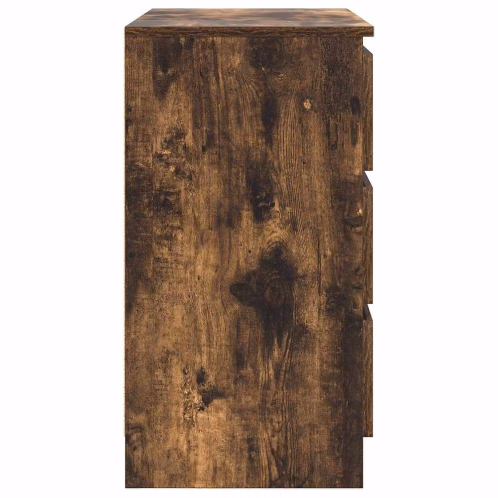 Berkfield Home Smoked Oak Sideboard with Drawer in Brown, W/D/H: 71 x 35 x 65 cm – 4