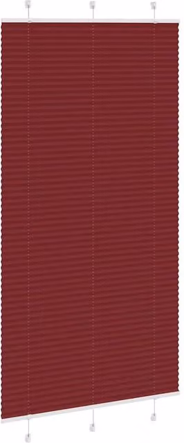 Berkfield Home Single Pleat Polyester Blind in Bordeaux Red, W: 110 cm, H: 200 cm – 1