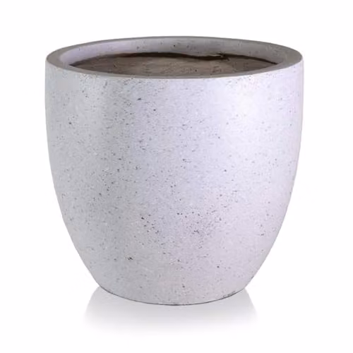 IDEALIST Set of 3 Speckled Grey Reinforced Stone Round Outdoor Plant Pots, 40cm, 45l – 2