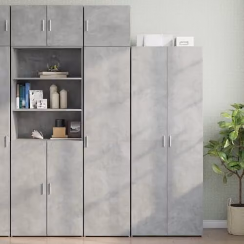 vidaXL Modern Wall Cabinet in Grey MDF with Hinged Doors, W: 45 cm, H: 42.5 cm, D: 40 cm – 2