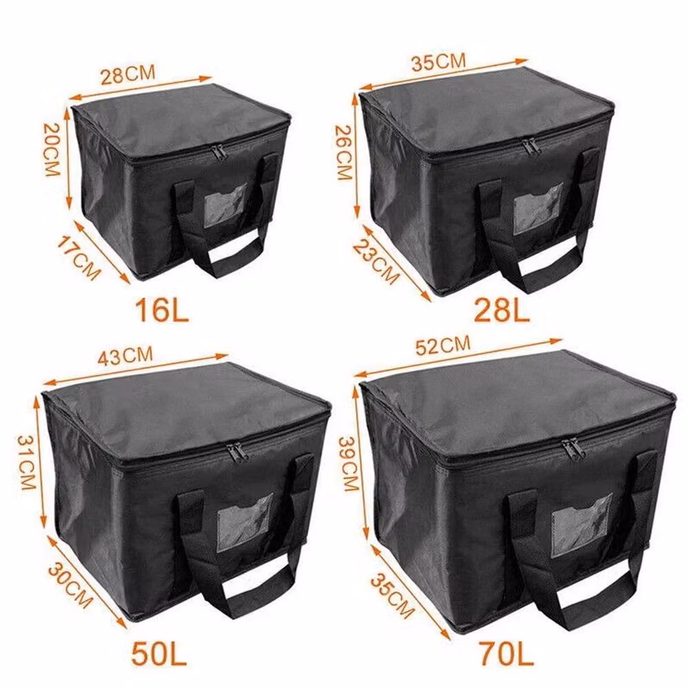 NESTLUNE 70L Insulated Food Delivery and Grocery Shopping Bag in Black, W: 100 cm, D: 15 cm – 2