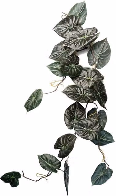Artificial Hanging Trailing Alocasia Dragon Plant in Dark Green