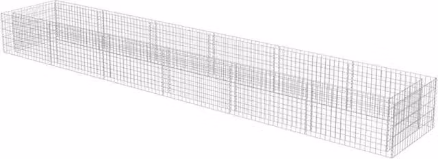 Berkfield Home Durable Galvanised Steel Gabion Raised Bed in Silver, W: 540 cm, D: 90 cm, H: 50 cm – 1