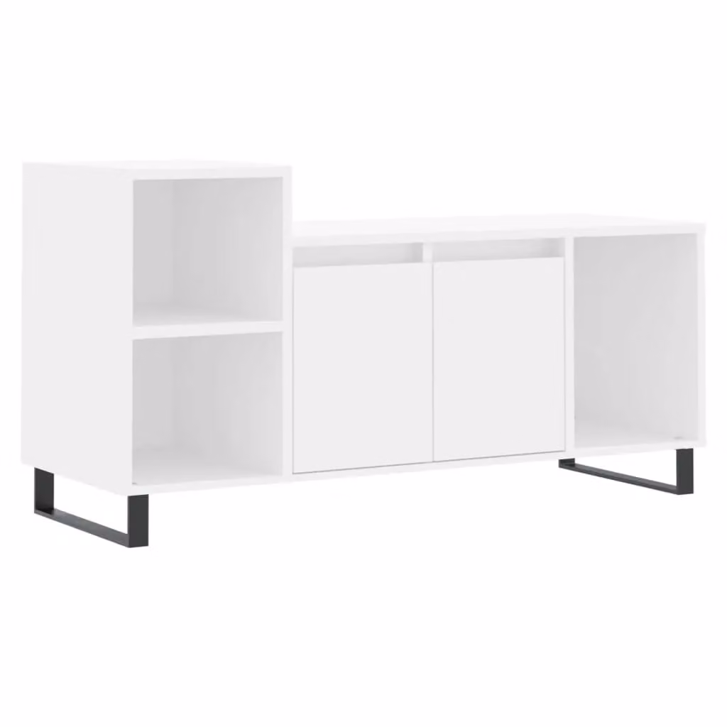 Berkfield Home Modern White TV Cabinet in Matt MDF, W/D/H: 100 x 35 x 55 cm – 2