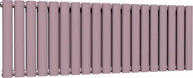 Lux Heat Oval Horizontal Double Radiator in Lavender Mist, W: 114 cm, H: 40 cm