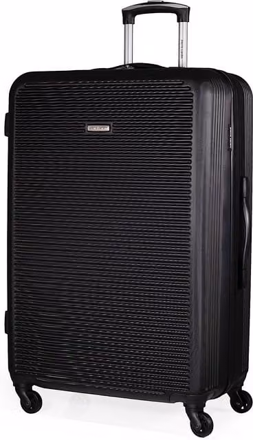 Pierre Cardin Black Hard Shell 4 Wheel Travel Luggage Suitcases