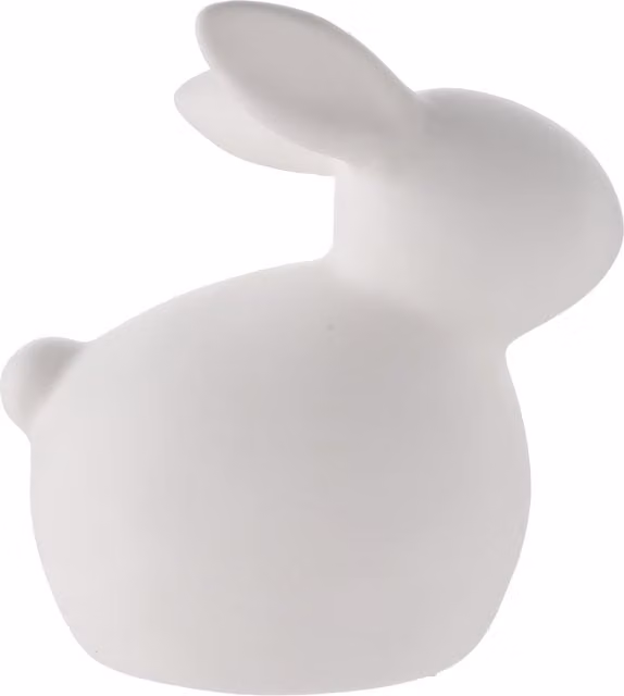Eggs-traordinary Gift Co LED Ceramic Bunny Light, White, H 10 cm x W 10 cm x D 10 cm – 1