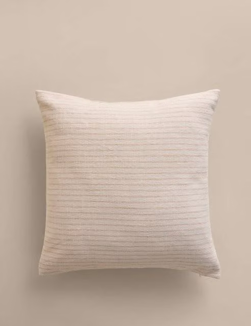 M&S Square Striped Cotton Woven Cushion in Beige and Multicolour