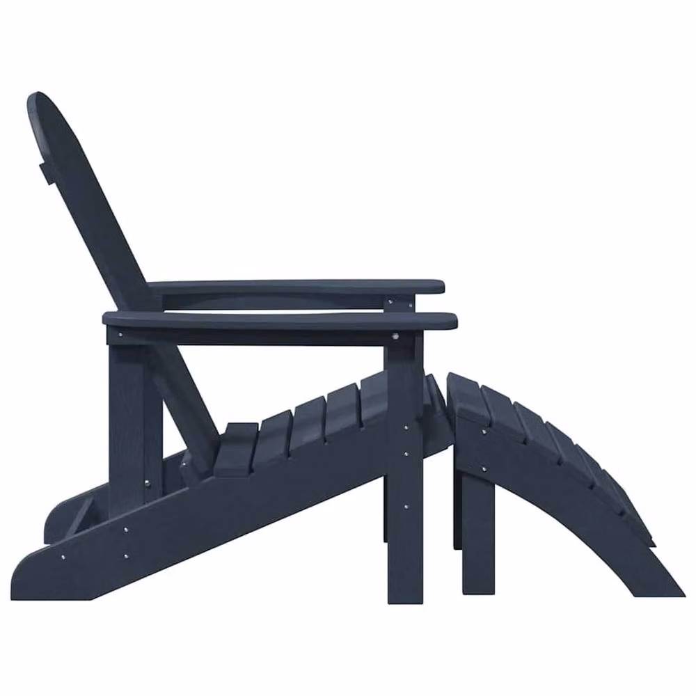 Berkfield Home Adirondack Lounge Chair with Ottoman in Navy Blue – 4