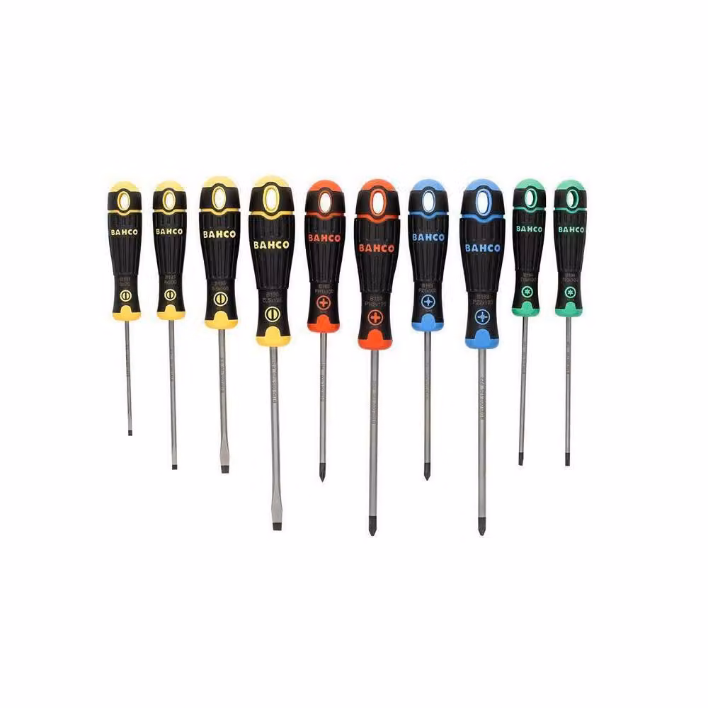 Bahco 10 Piece Multicolour Manual Screwdriver Set in Alloy Steel (SL/PH/PZ/TX) – 2