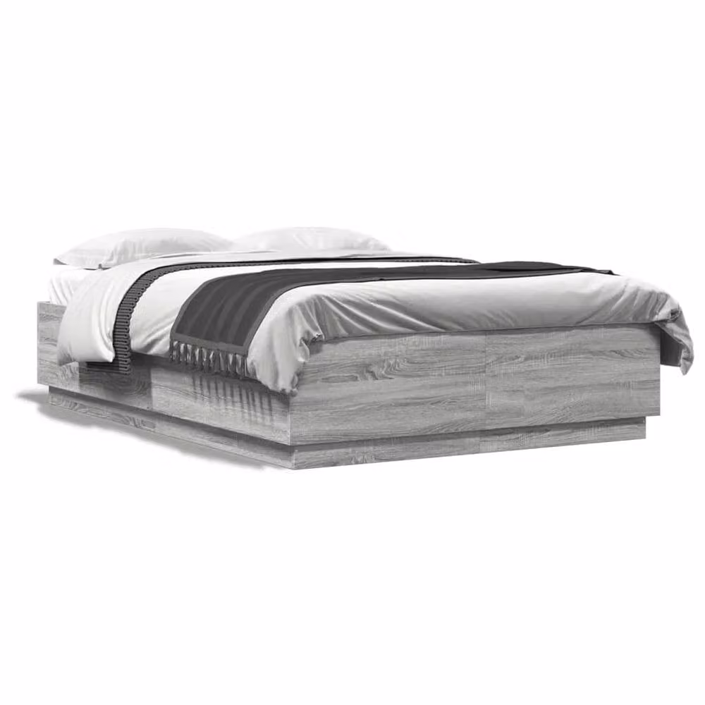 Berkfield Home Modern Bed Frame in Grey Sonoma, W/D/H: 160 x 200 cm – 3