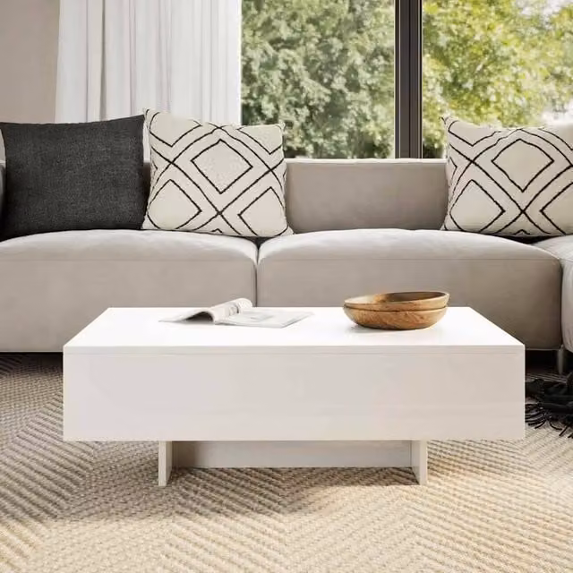 Berkfield Home Elegant Coffee Table in High Gloss White, W/D/H: 55 x 55 x 31 cm