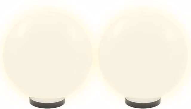Berkfield Home LED Spherical Bowl Lamps in White, 2 Pack, Diameter: 30 cm – 1