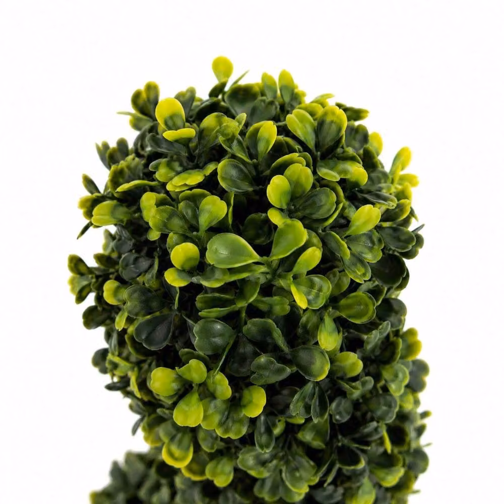 NESTLUNE Set of 2 Green Artificial Topiary Boxwood Spiral Tabletop Trees – 6