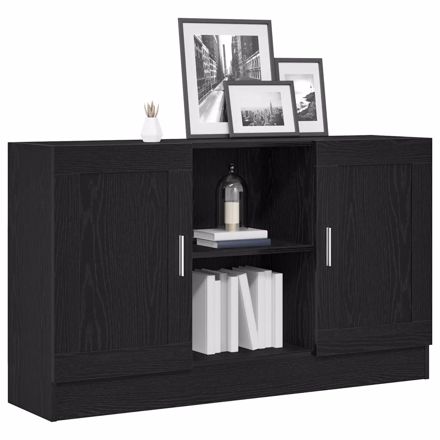 Berkfield Home Black Oak Sideboard in Black MDF, W/D/H: 120 x 30.5 x 70 cm – 3