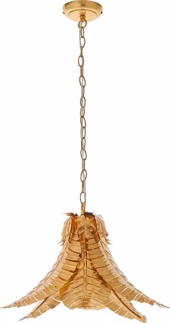 Perch & Parrow Havana Small Palm Leaf Ceiling Pendant Light in Gold/Brass