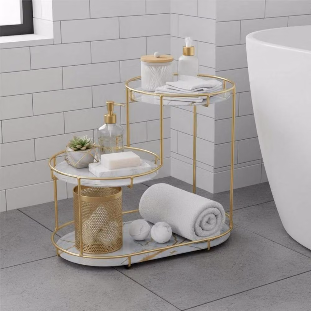 KORVIXA White Perfume Rotating Organiser Stand Tier Shelf Rack – 2