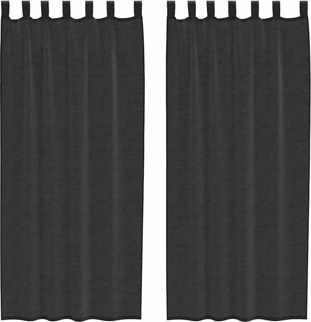 Berkfield Home Black Voile Tab Top Curtains, 2 Pack