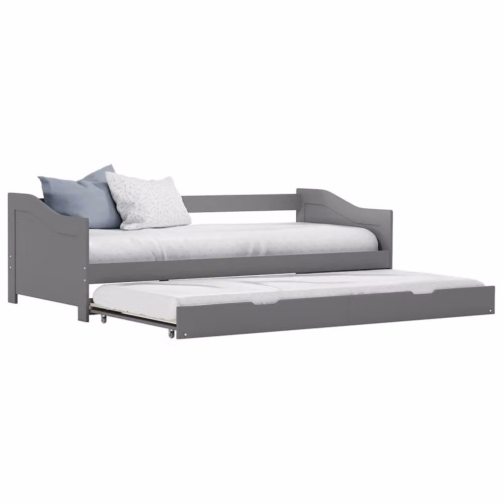 Berkfield Home Grey Pinewood Pull-out Sofa Bed Frame W/D/H: 90 x 200 cm – 2