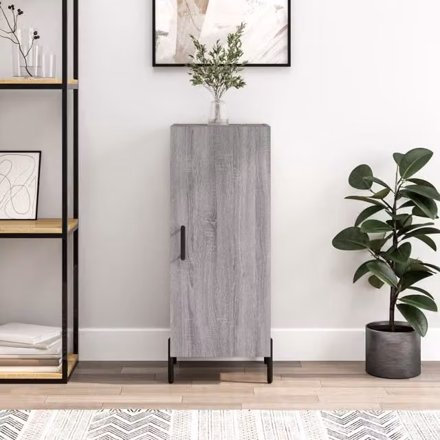 Berkfield Home Grey Sonoma Sideboard in Engineered Wood W/D/H: 34.5 x 34 x 90 cm