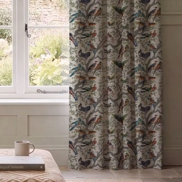 HOUSE Llewelyn-Bowen Birdity Absurdity Made To Measure Blackout Cotton Curtains, Multicolour