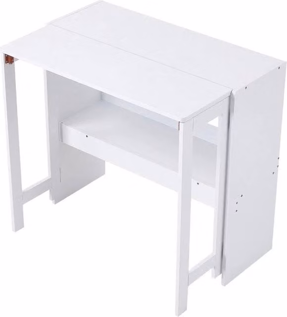 KORVIXA White Folding Computer Desk, W/D/H: 100 x 100 x 76 cm – 1
