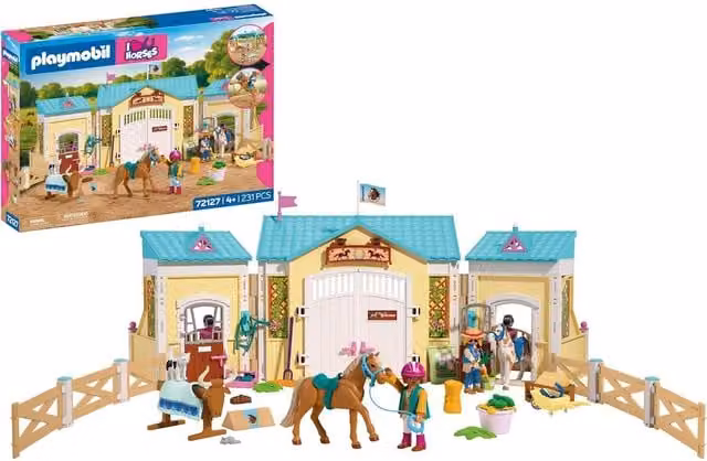 Playmobil Large Riding Stable Farm Set in Brown and Multicolour