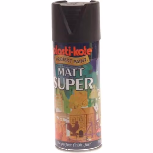 Plasti-kote Super Spray Paint Matt Black 400ml