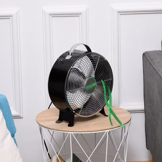 HOMCOM 26cm 2 Speed Electric Fan with Safe Guard, Black