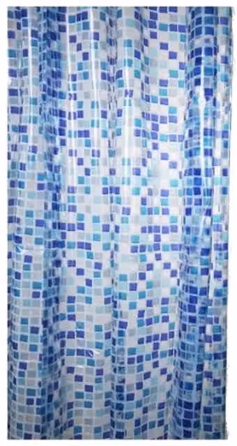 Blue Canyon Waterproof PEVA Shower Curtain in Blue, H 180 x W 180 x D 180 cm