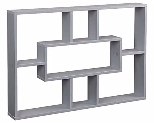 Spot On Dealz Grey Multi-Compartment Wall Mounted Floating Shelf for Living Room or Bedroom – 1