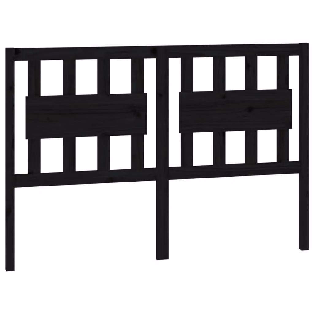 Berkfield Home Rustic Solid Wood Pine Bed Headboard in Black, W: 125.5 cm, D: 4 cm, H: 100 cm – 2