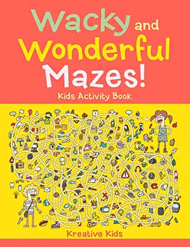 Kreative Kids Wacky and Wonderful Mazes Kids Activity Book, Multicolour, W: 21.59 cm, H: 27.94 cm